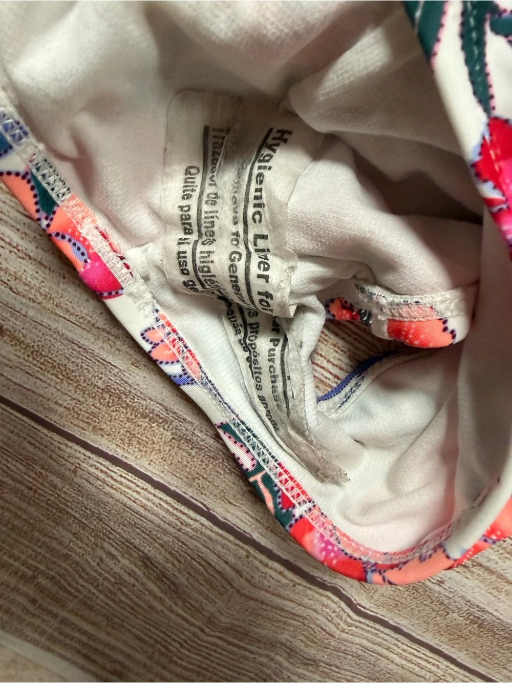 NWOT Floral One-Piece Swimsuit Ladder Front in White,‎ Pink & Blue